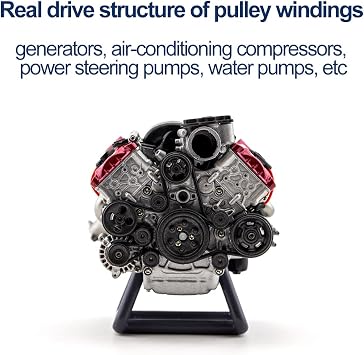 RC V8 Engine Model V8 Engine Assembly Kit Mini V8 Engine Kit V8 Engine Model Kit V8 Engine Model Kit 3D Printed V8 Engine V8 Internal Flame Engine Physics Experiment Toy Gift for Adults -KIT