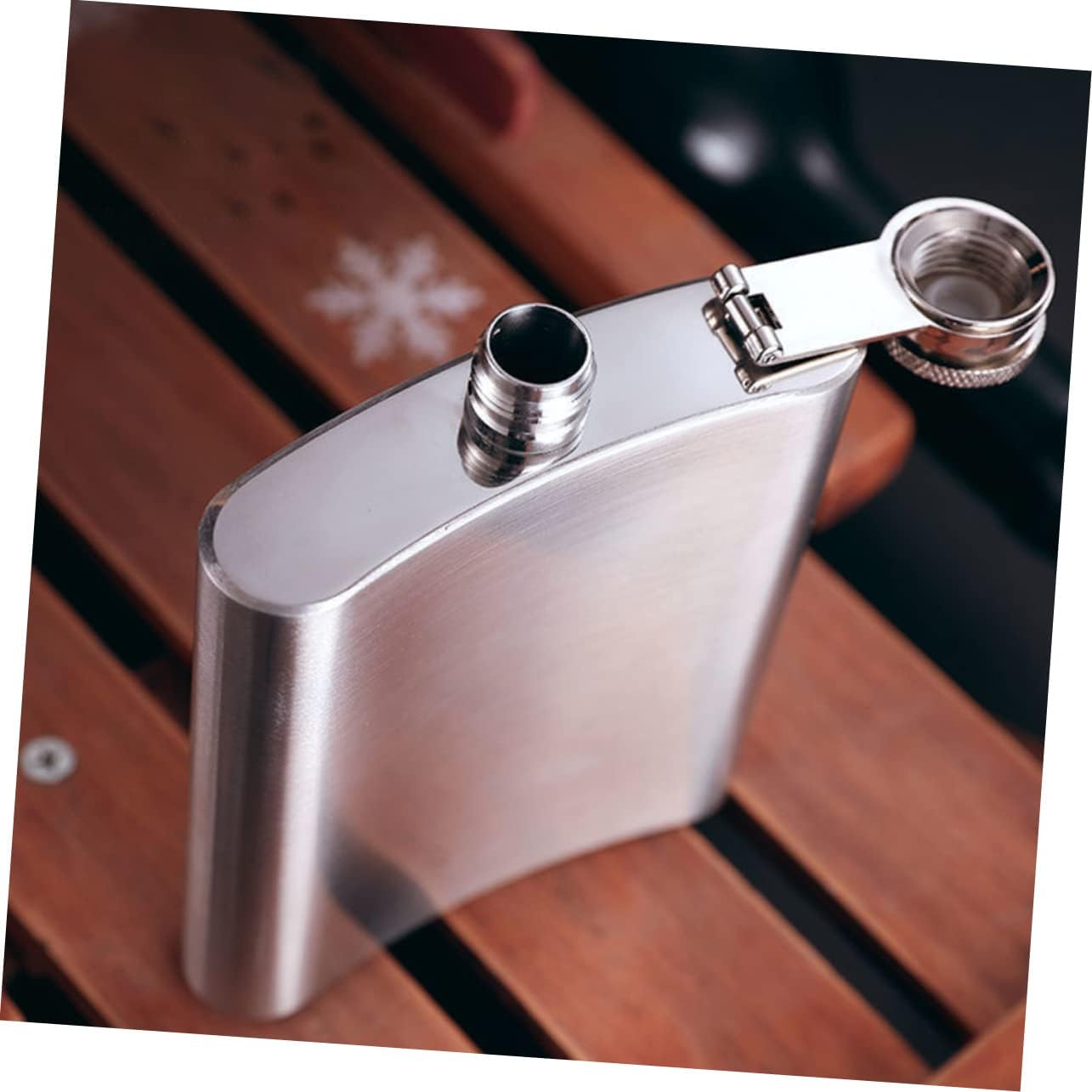Ciieeo 1set Portable Stainless Steel Canteen Liquor Flask Funnel for Outdoor Adventures Camping Hiking Fishing and Travel