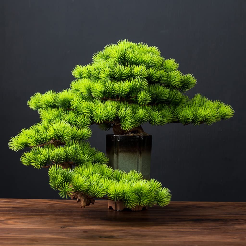 Plantas Artificiales Artificial Bonsai Pine Tree Simulation Green Plant Bonsai Indoor Fake Plant Potted House House Plants for la escritorio Home Office Exhibir Falsas en Macetas Plantas ( Color : A )