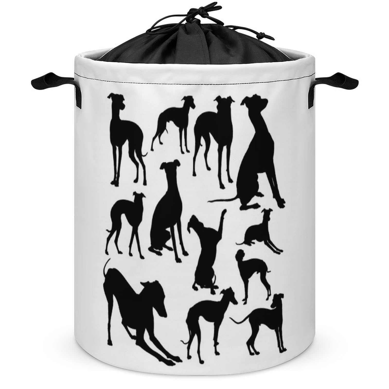 Qjjinxior Drawstring Laundry Hamper, Italian Greyhound Dog Laundry Basket, Washing Basket with Handle