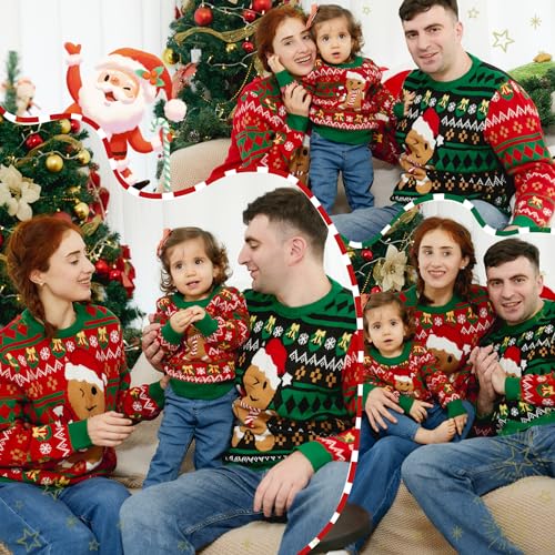 Simplee kids Ugly Christmas Sweater Family Matching Outfits for Women Men Party Sweaters Knitted Pullover2