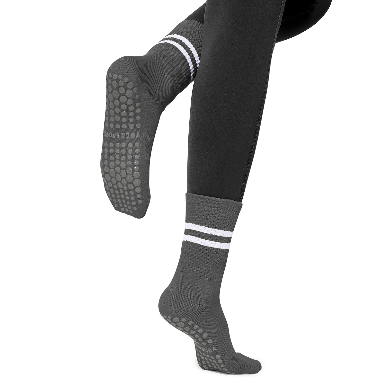 Pilates Socks with Grips for Women Barre Socks 1 Pair - Grey