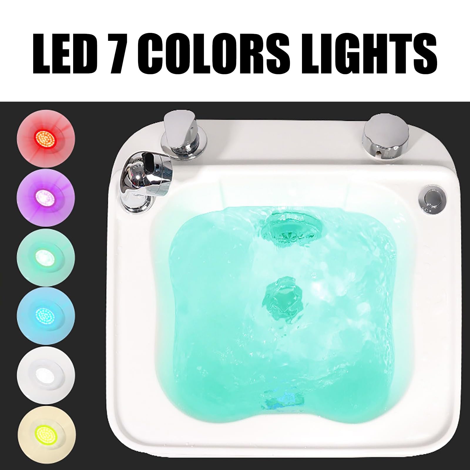 Idromassaggio e massaggiatore da 30 Litri con Funzione di Mantenimento del Calore, pediluvio Intelligente con luci LED a 7 Colori e Ruote universali rotanti a 360 Gradi, Stabile e Antiscivolo