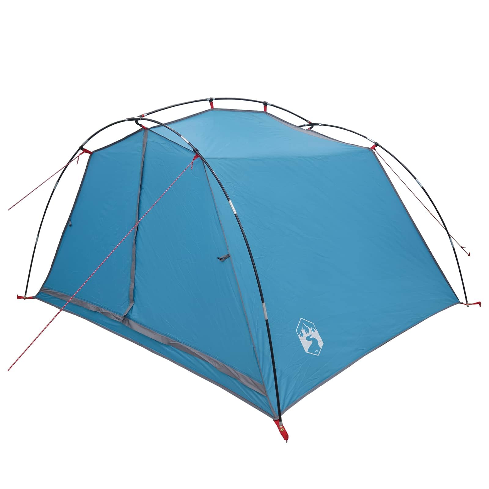 Tunnelzelt Blau 4-Personen aus 185T Polyester mit PU-Beschichtung, wasserdicht, UV-Schutz, leichtes Campingzelt für Outdoor, Festival, Wandern und Strand mit stabilem Gestänge