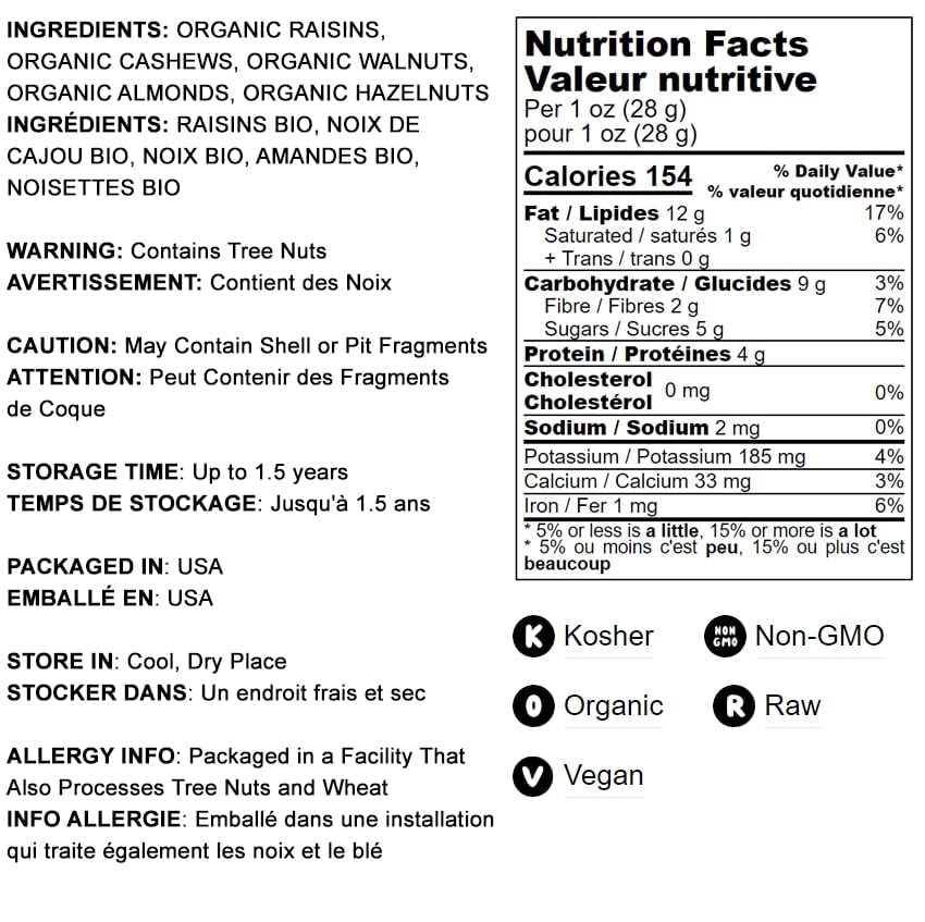 Organic Go Raw Trail Mix, 2 libras Raw y NonGMO Snack Mix contiene