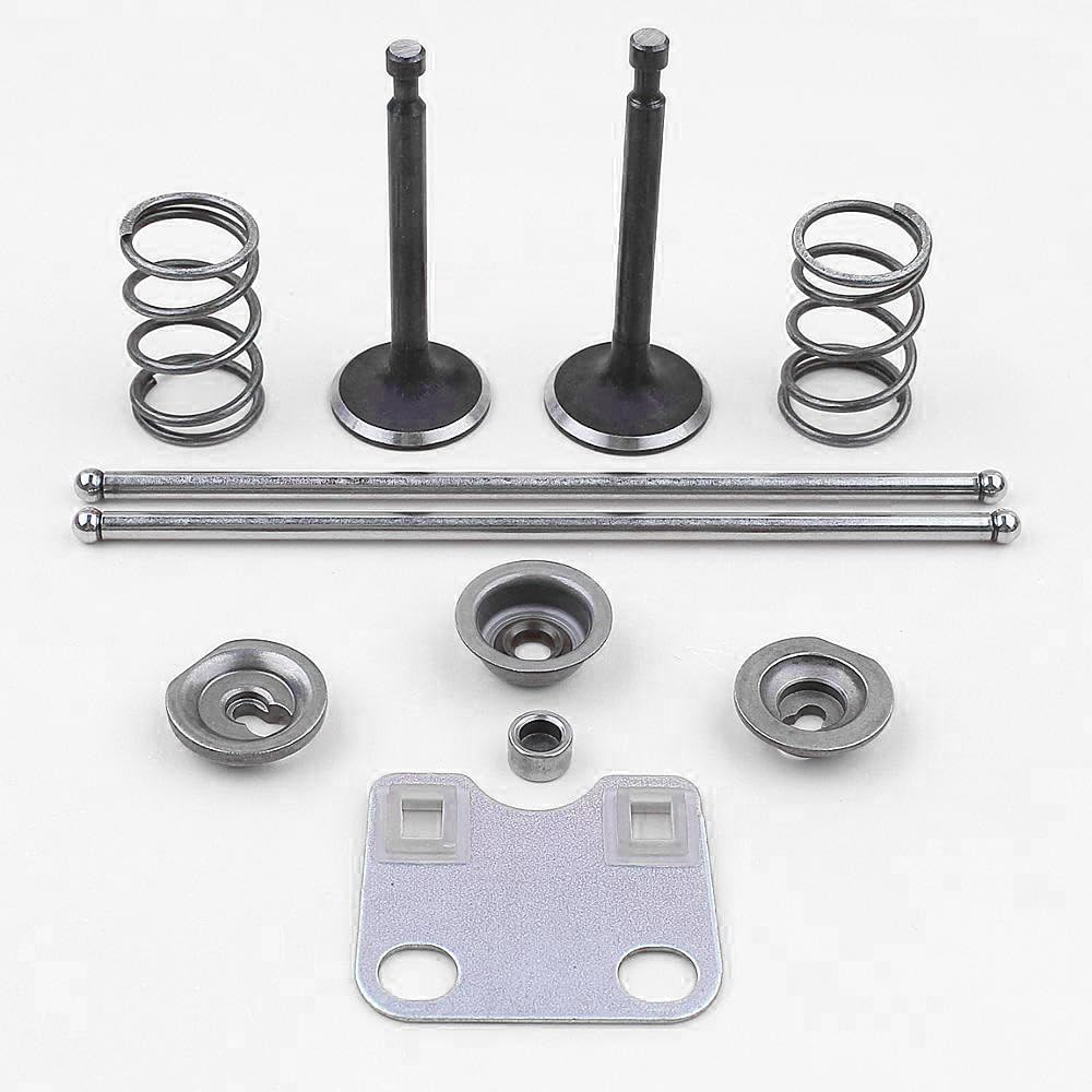 Placa guía de varilla de empuje de válvula para motor de motosierra Honda GX200 de 5.5 HP y 6.5 HP, kit de válvula de admisión/escape con retenedores, resortes, sellos y tapa de protección