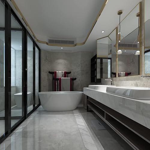 Miniatura 5 de Papel de contacto con textura de cemento gris beige y gris, papel de contacto de estilo industrial, papel tapiz de 31.5 x 157 pulgadas, mate,