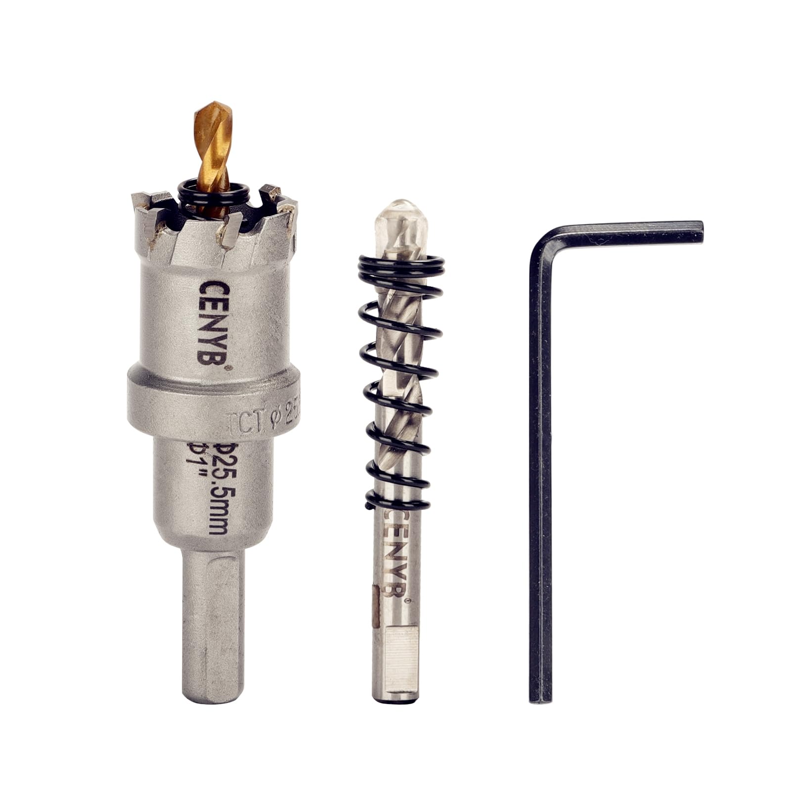 2-1/8" (54mm) Tungsten Carbide Tipped Hole Saw with 2Pcs Titanium-Plated Pilot Drill Bits for Metal, Steel, Iron, Wood, Plastic — view 20