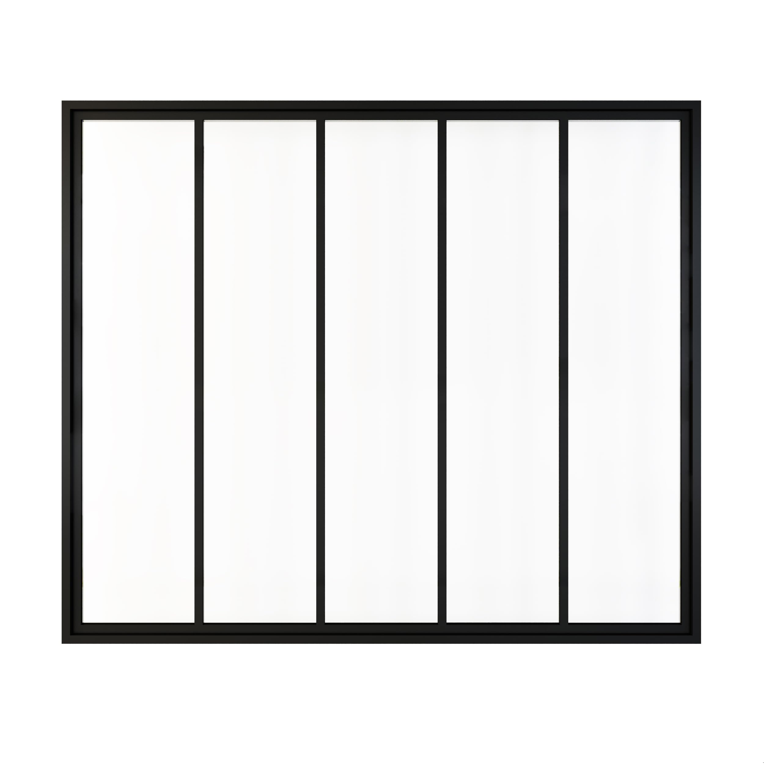 Schulte verrière fenêtre intérieur h.130xl.153 cm, 5 vitrages, cadre noir | style atelier carreaux transparents prête à poser
