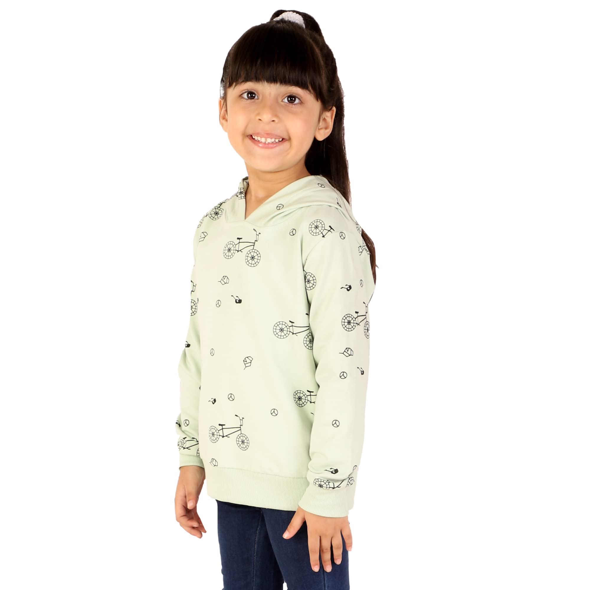 Onpoint Baby Girls Sea Salt Color Cotton Blend Hooded Neck Printed Full Sleeve Sweatshirt Hoodie-18(0 to 12 Month) 1