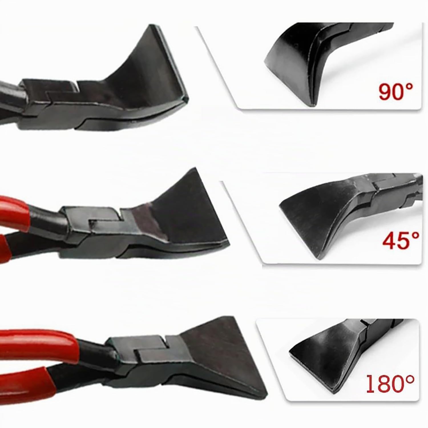 3 Pezzi Set di Piegatrici per Lamiere,Set di Pinza Piegatrice per Lamiera con 0°, 45° e 90°, per Tetti, Idraulici,Acciaio al Carbonio Nero Brunito, Rosso
