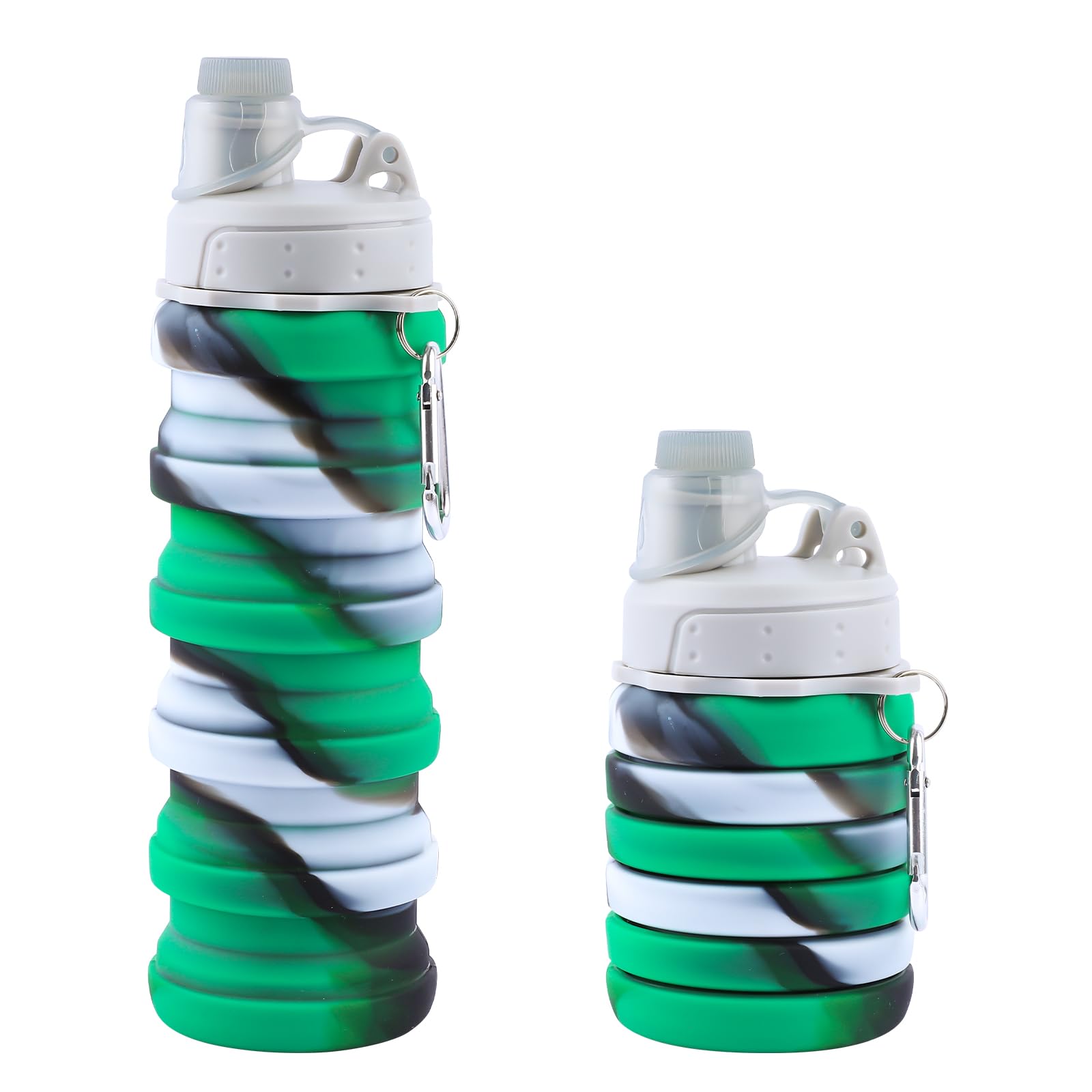 Collapsible Water Bottle for Adults Boys Students Kids Reusable Silicone Foldable Water Bottles for Travel Camping Hiking Portable
