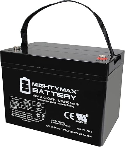 Mighty Max Battery Reemplazo de 12V 60AH Group 34 para baterías selladas SLA MK