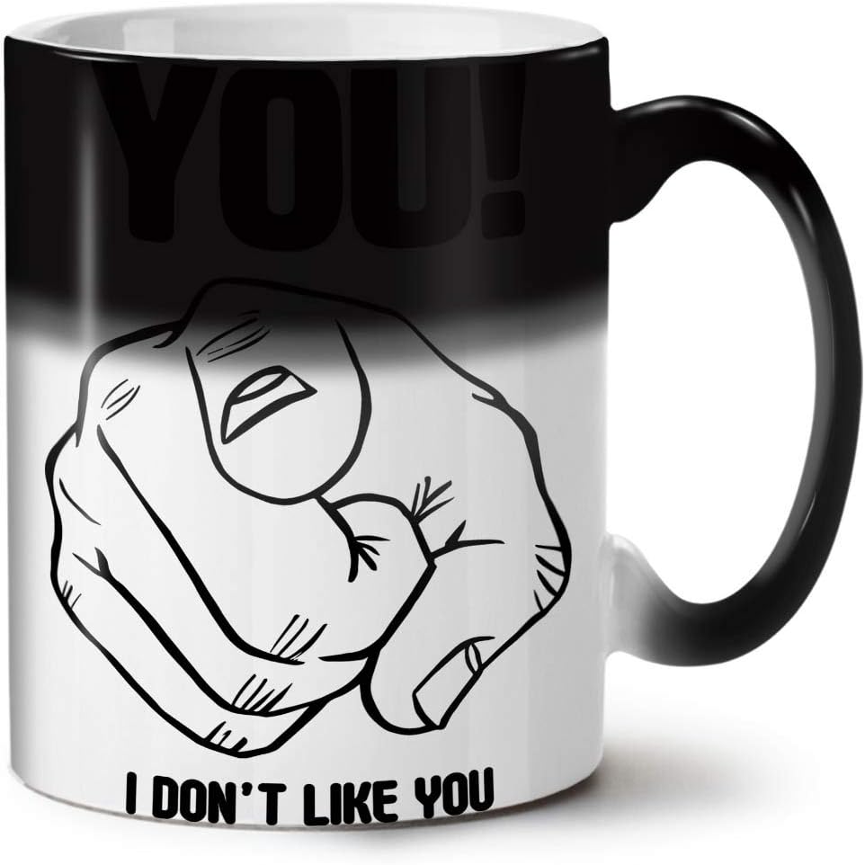 wellcoda I Don't Like You Funny Color Changing Mug, Point