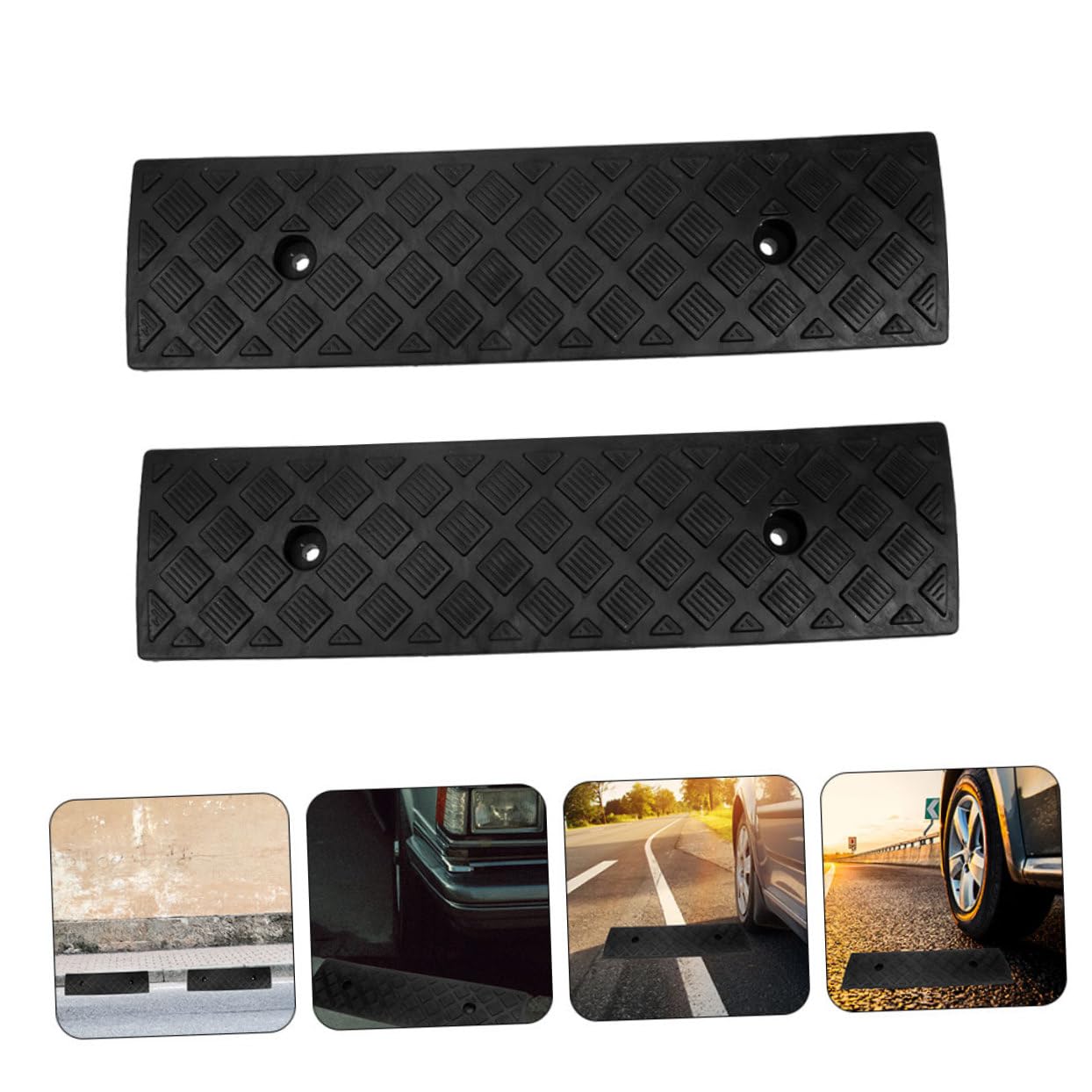 Zerodeko Rampas de Goma Antideslizantes y Portátiles para Bordillos de Coche 2piezas Mejora la Seguridad y Facilita el Acceso para Umbrales en Entradas y Escaleras