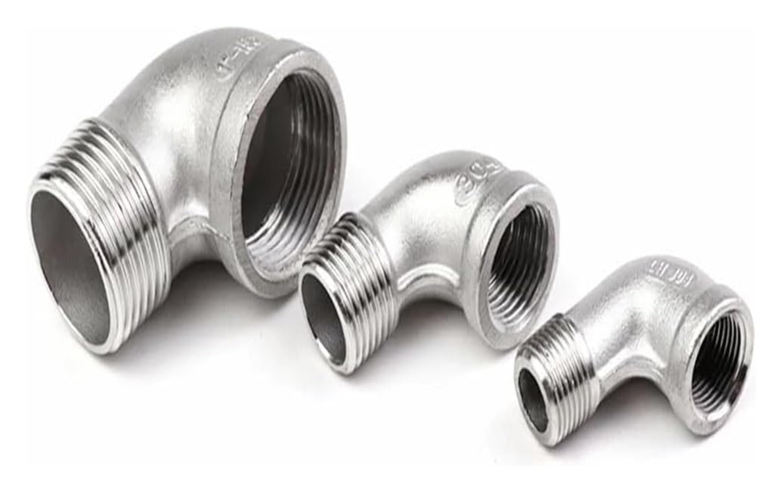 accesorios de conexión de tubería, Codo de acero inoxidable, codo de 90 grados, acoplador de conector de codo macho a hembra, accesorio de tubería de acero inoxidable 304(3/8 Inch)