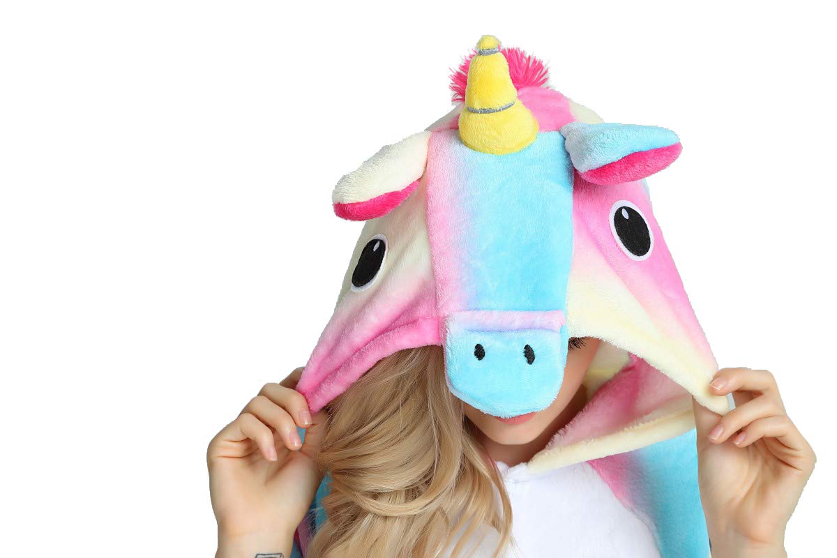 Unicorno Pigiama Kigurumi Animal Cartone Cosplay Carnival Costume OnesieTute Animato Costumi Pigiameria Regalo di Compleanno Festa Halloween Natale