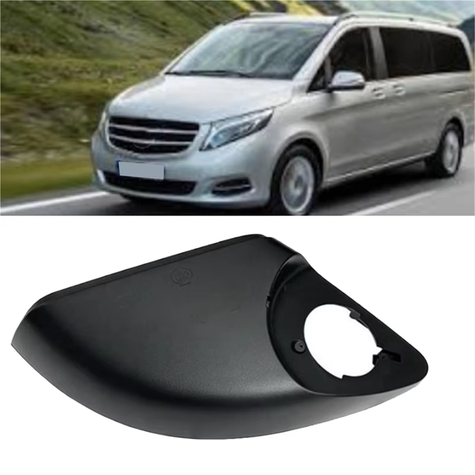 Rückspiegel Gehäuse Für Benz Für Vito Für V-Klasse Für W447 2016-2022 Autoseitenspiegel Untere Untere Abdeckung Rückspiegel-Basisabdeckung Auto Spiegelgehäuse(Black Left)