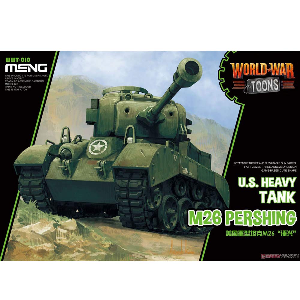 Meng World War Toons US Heavy Tank M26 Pershing Q Edition Plastic Kit #WWT010