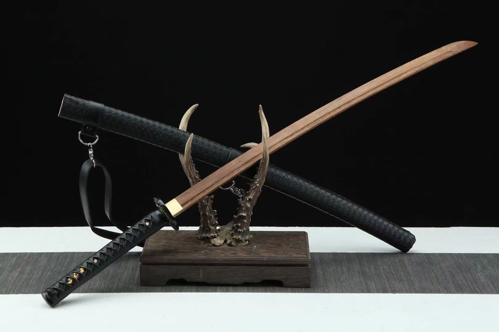 Katana De Entrenamiento Japonesa De 105 Cm,​​Espadas Samurai De Palisandro Natural Con Vaina,Bokken Hecho A Mano Para Cosplay,Exhibición De Colección,Decoración Del Hogar,Regalos,Kendo,Práctica Iaido
