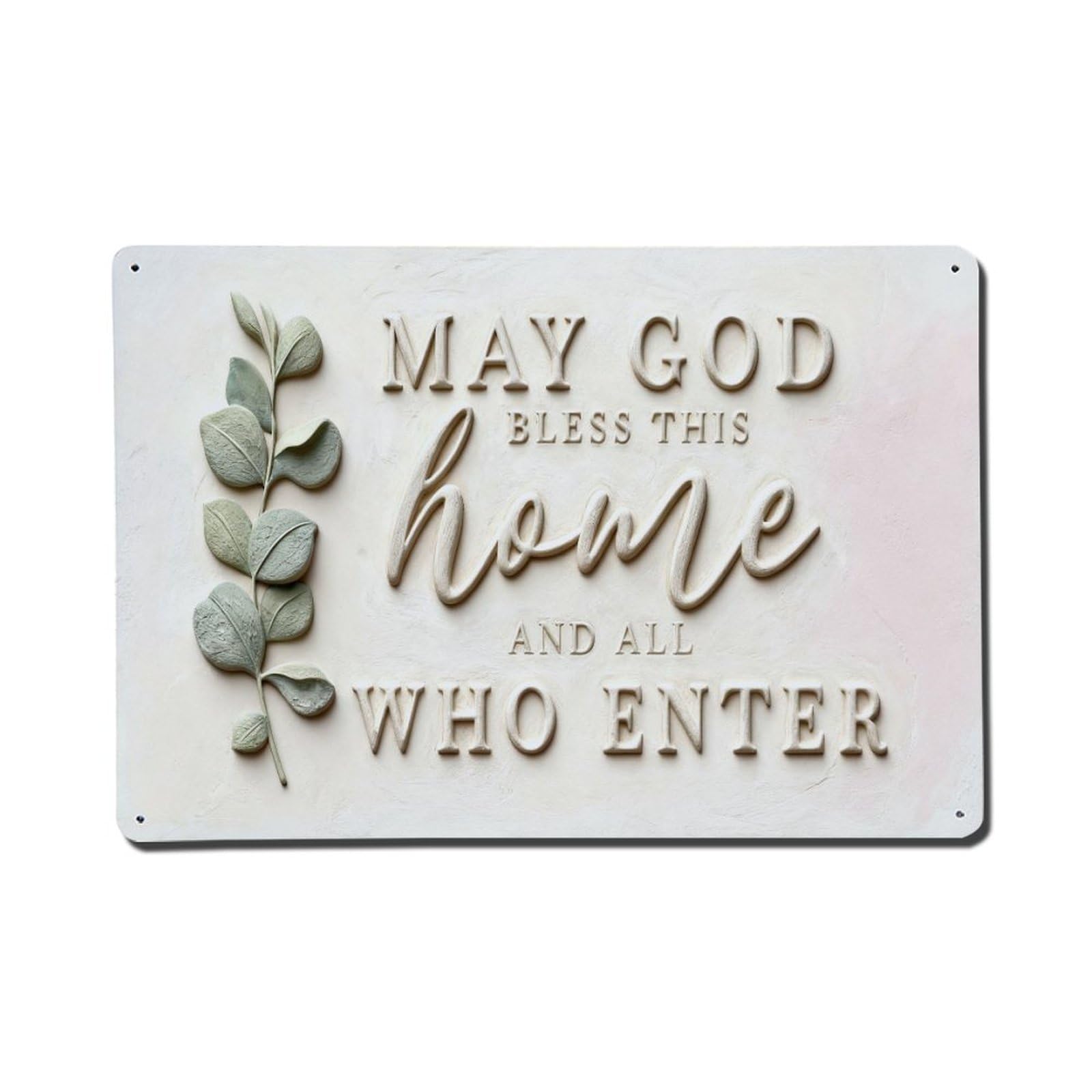 Iageret Vintage May God Bless This Home And All Who Enter Metal Tin Sign Retro Wall Decor, Bar Garage Cafe Kitchen Home Wall Art Poster Decoration 8X12inches