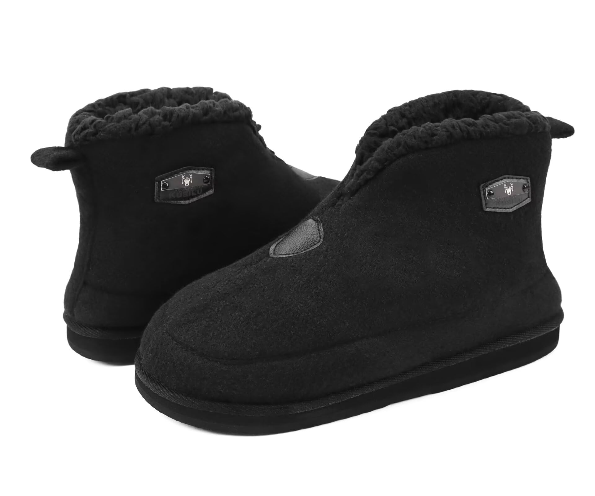 KuaiLu Pantofole Stivaletto Uomo Invernali Babbucce Calde Peluche Pelose Foderata Chiuse Pantofola Stivali Casa Comode Memory Foam Slippers con Indoor outdoor Antiscivolo Suola