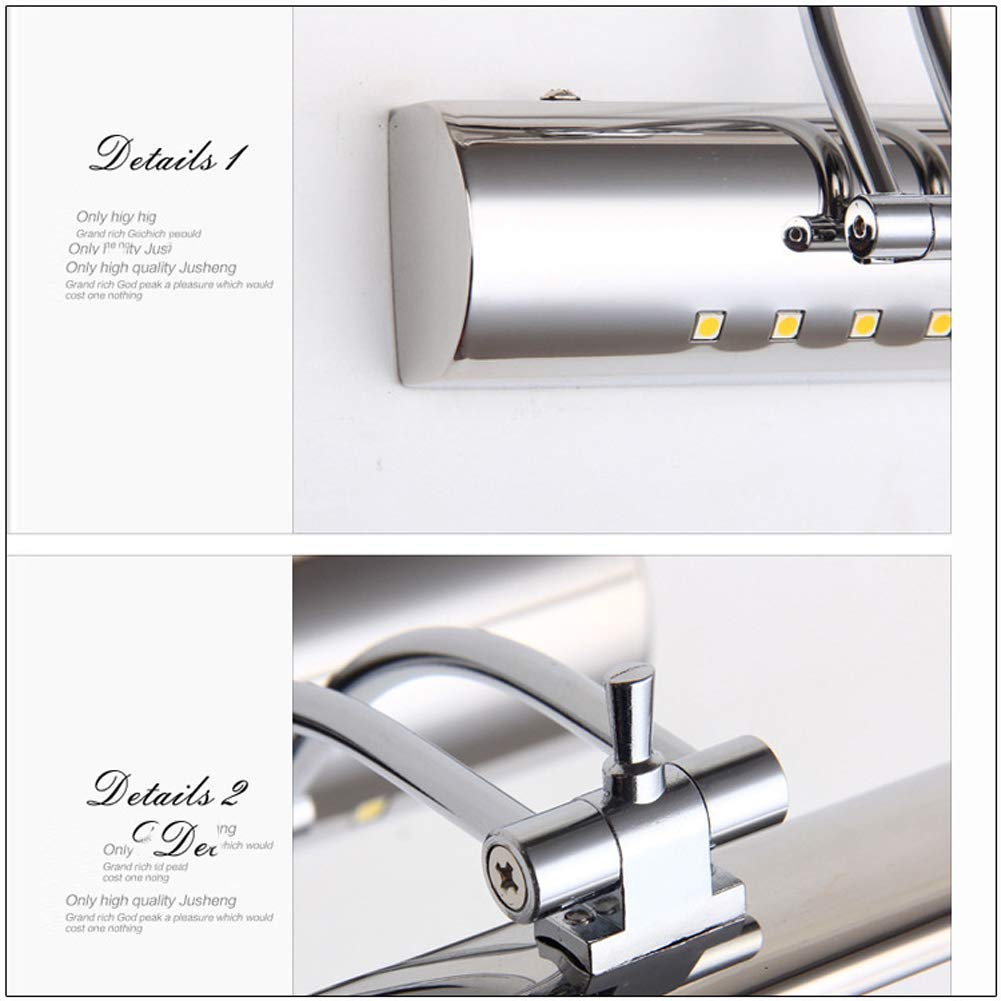 Lampade da toeletta da Bagno, luci da Trucco per Bagno, Applique su Specchio, Luce a LED per Quadri, con Interruttore, Angolo Regolabile, Finitura cromata, CoolWhite, 40 cm 5 W