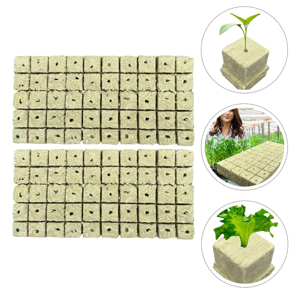 Roccia Cubi di Lana 100pcs Grow Cube Starter in Lana di Roccia Cubetti di avviamento in Lana di Roccia Blocchi di nutrienti (Color : 4X2.5cm)