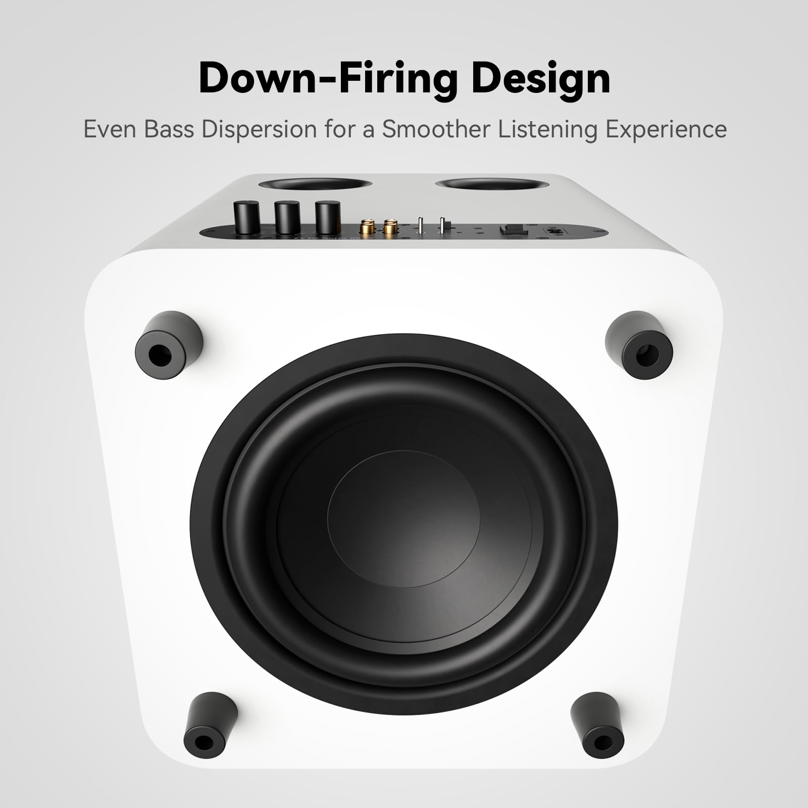 Fosi Audio SW10 Aktiver 10-Zoll-Subwoofer mit 500 W und integriertem Verstärker - Aktiv verstärkter kompakter Subwoofer für Heimkino-Audio, LFE- und RCA-Eingänge/Ausgänge