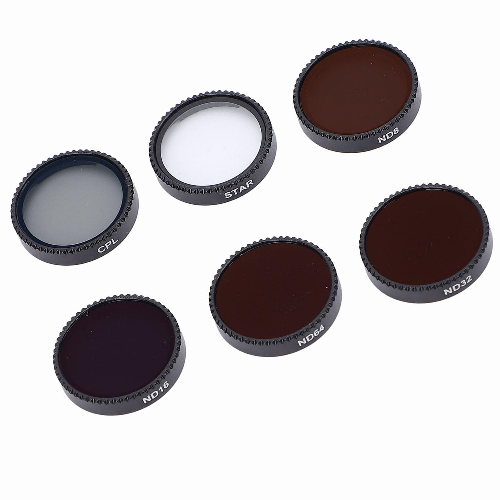Set Filtri ND per Drone, 6 Pezzi STAR, CPL, ND64, ND32, ND16, Filtri ND8, Lega di Alluminio, Vetro Ottico, Set per Montaggio Diretto, Crea Effetti Stella, Elimina la Luce