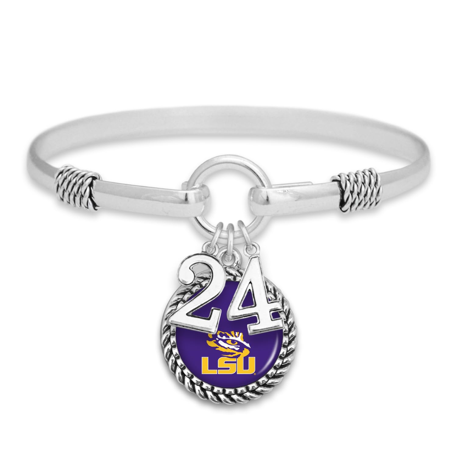 LSU Tigers Graduation Year 2024 Silver Bracelet Jewelry Licensed