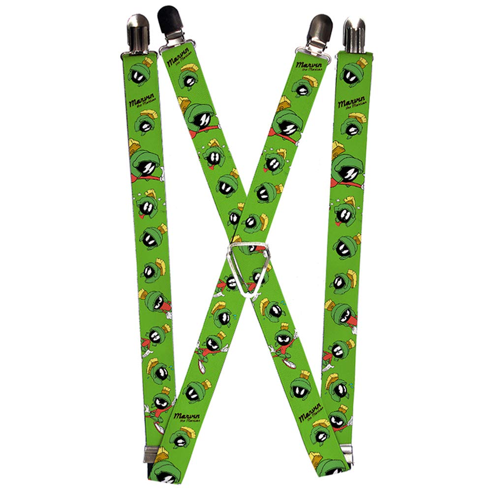 Buckle Down Suspenders - Marvin The Martian W/poses/expressions Green Accessory, Multi-Colored, One Size