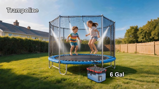 Image of Portable Misting Systems for Patio, Outdoor Water Cooling Misting Kit with 6000mAh Water Pump IPX8, DIY Misters for Outside Garden, Greenhouse, Fan, Umbrella, Canopy, Pasture, Camping(22L Bucket)