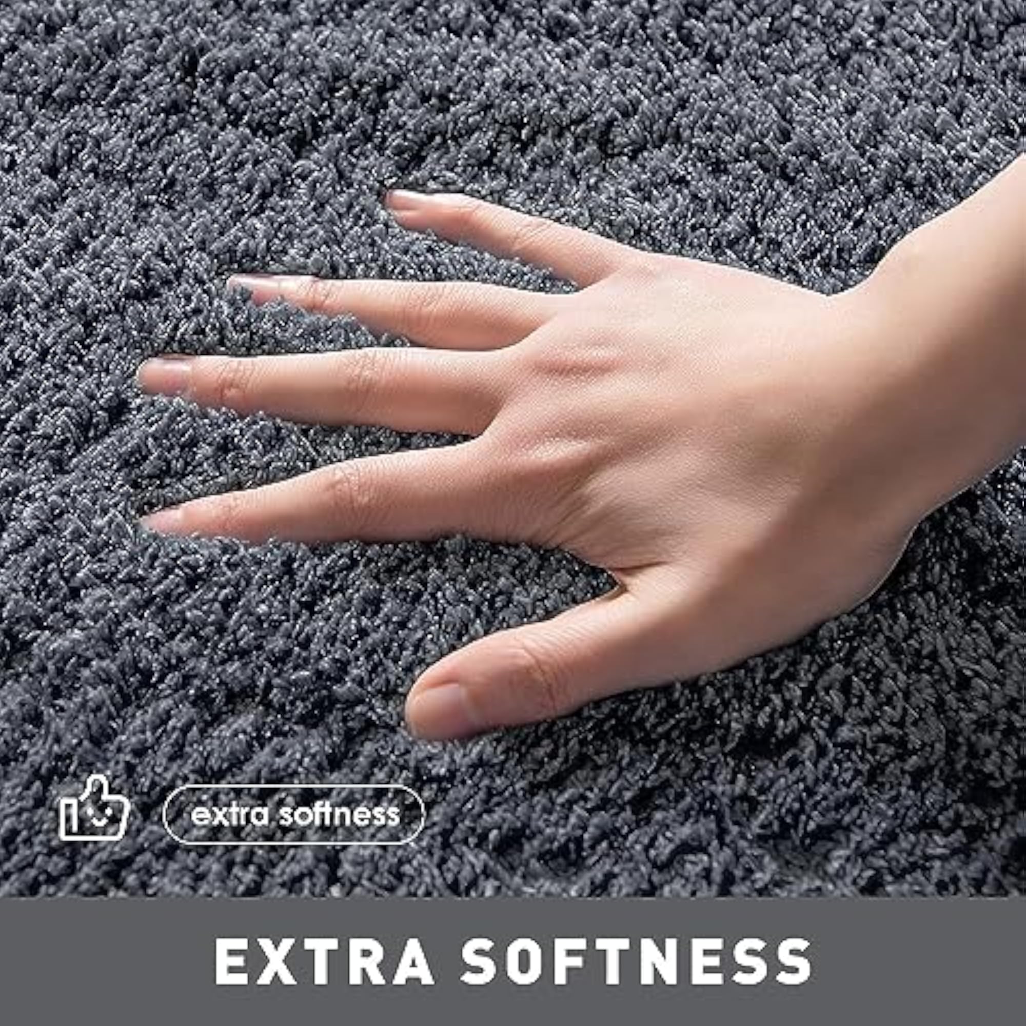 Microfiber Braided Anti-Skid Set of 2 Bathmats (Grey, Rectangular)