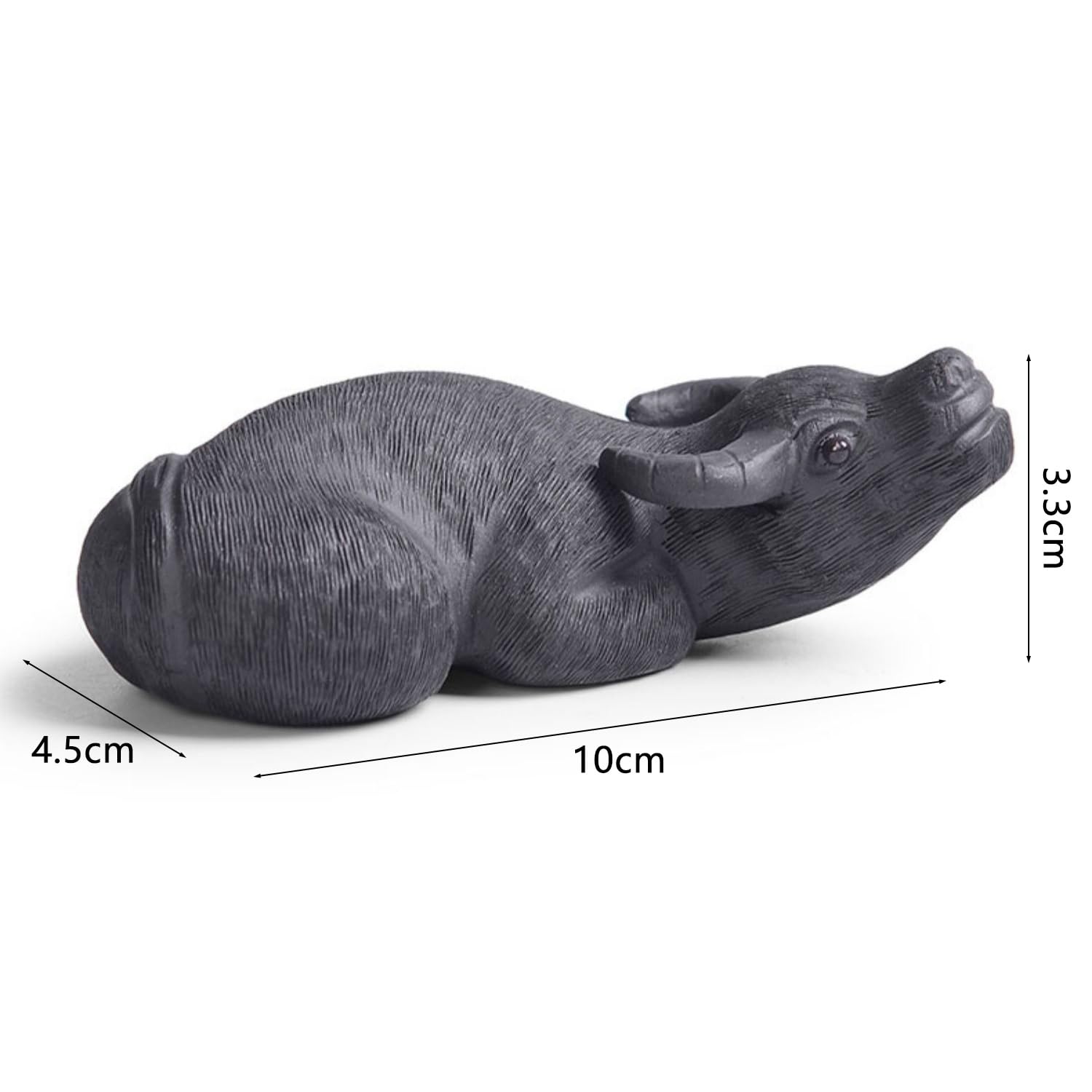 figurki zwierzątek， Zabawna figurka Buffalo Purple Clay Tea Pet Cattle Ornament, zestaw do herbaty, akcesoria do dekoracji stołu(A)