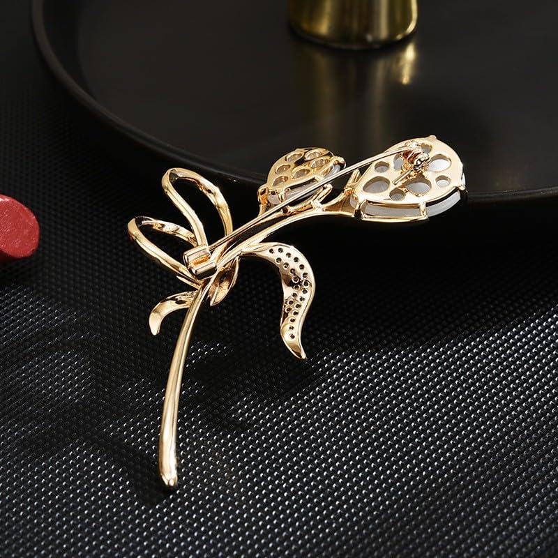 Image of Flower Brooch Pin Rhinestones Pearl Flower Brooches Floral Pin Jewelry for Women Girls