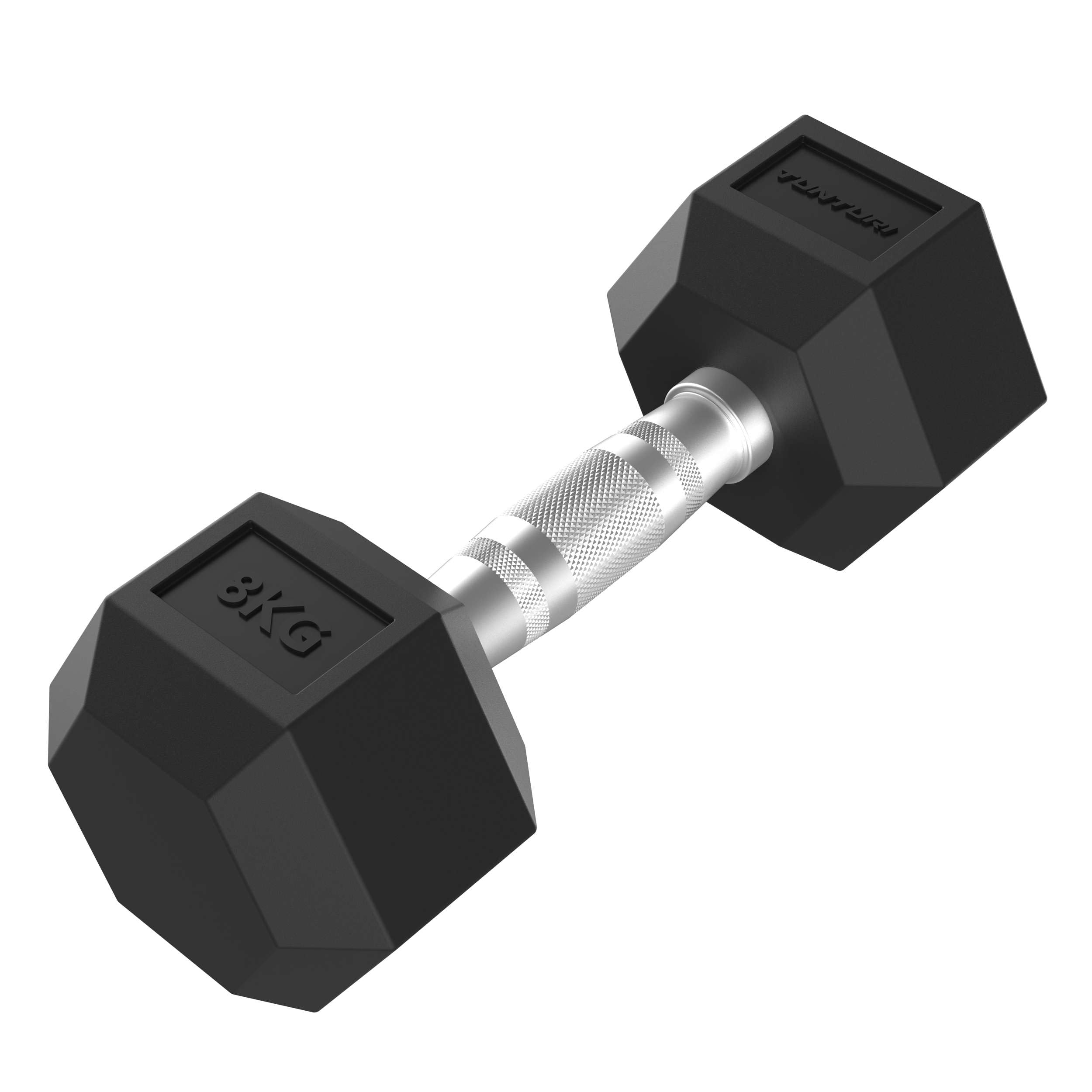 Tunturi Platinum Hexa Kurzhantel - Gummi - 1x 8kg - Schwarz