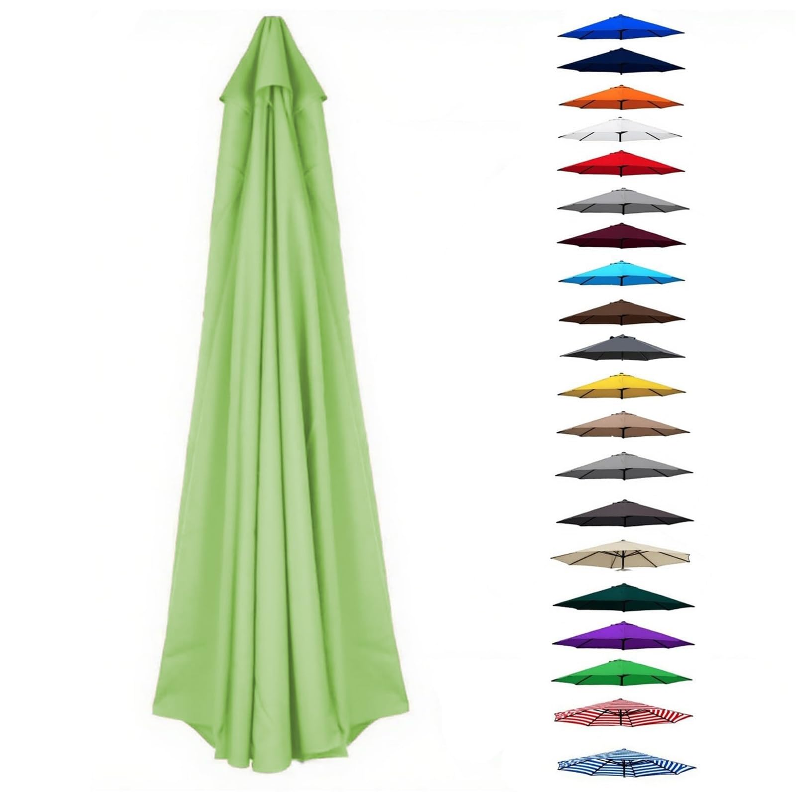 UV30+ Waterproof Garden Parasol Umbrella 2.0-4.0M – Outdoor Sun Shade Canopy For Patio Beach Pool Lawn & Deck – 6/8 Rib Design(Grass Green,(6Rib) 3.0m/9.8ft) — image 1