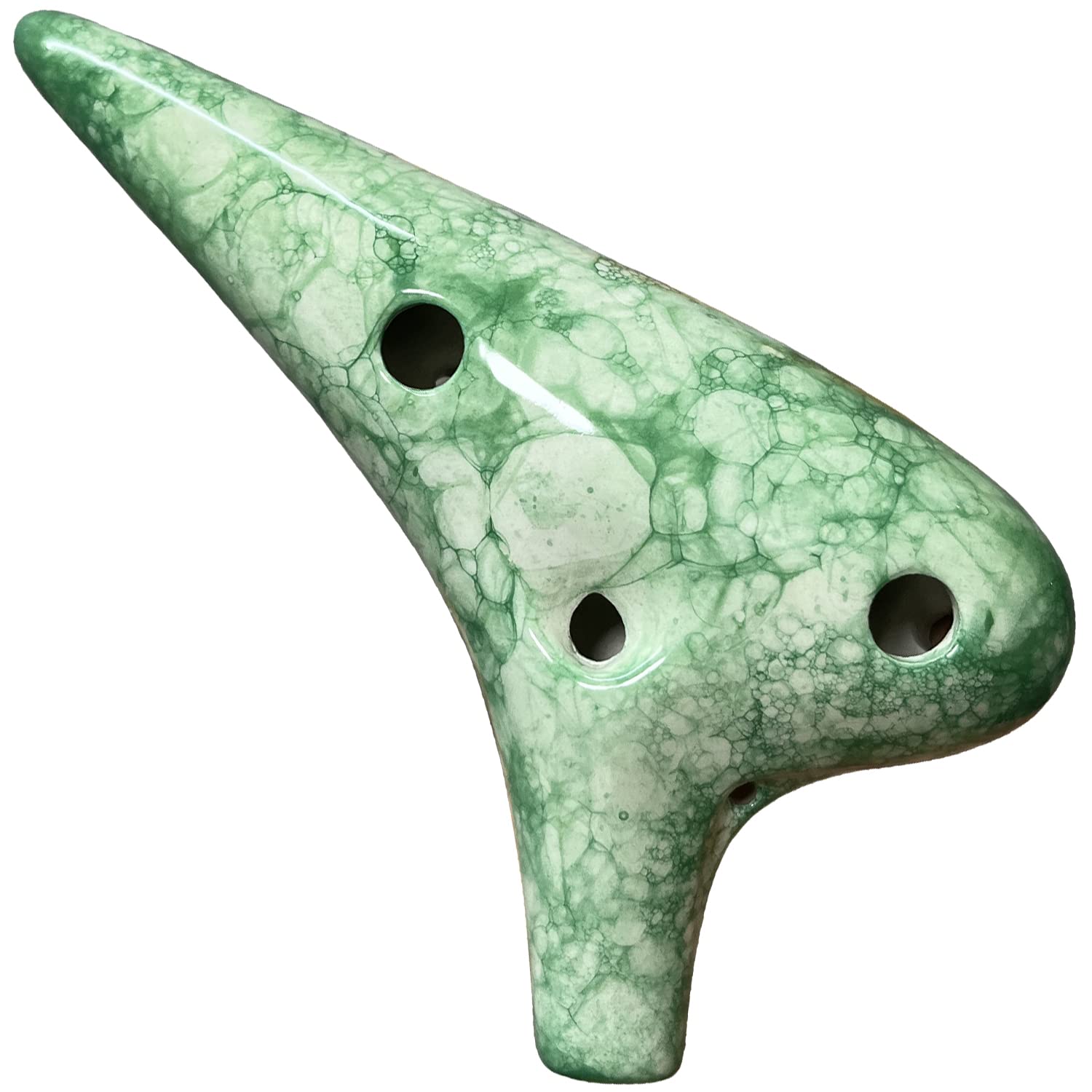 Ocarina Ocarina 12 trous avec livre de chansons pour débutant, ocarina alto do en céramique (vert bulle)