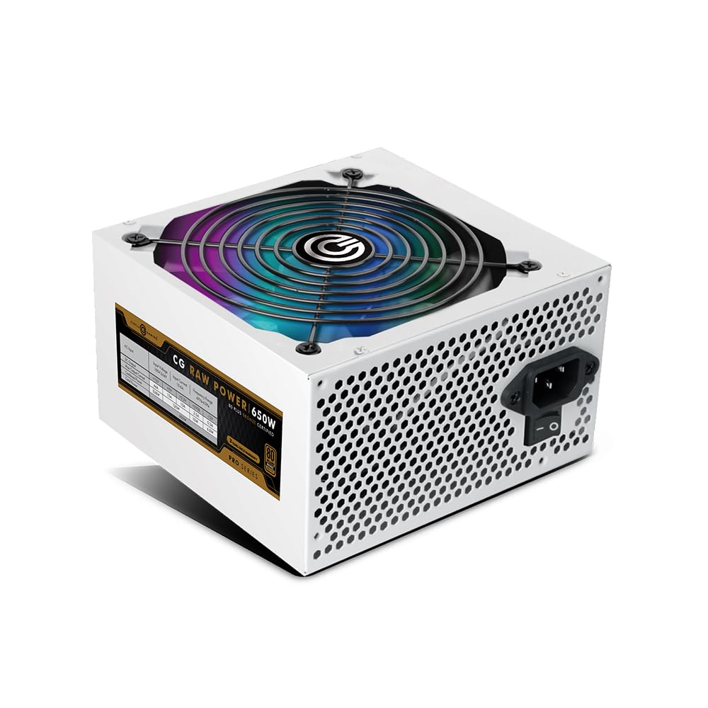 Circle CG RAW 500W Gaming PSU - White, Black Cables -5