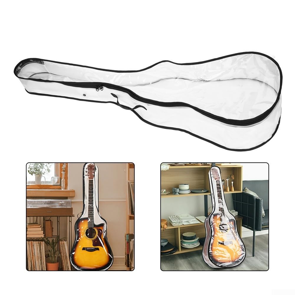 Custodia trasparente per chitarra, adatta a chitarre di dimensioni standard da 40 a 41 pollici, leggera, custodia morbida in TPU con schermatura antipolvere impermeabile