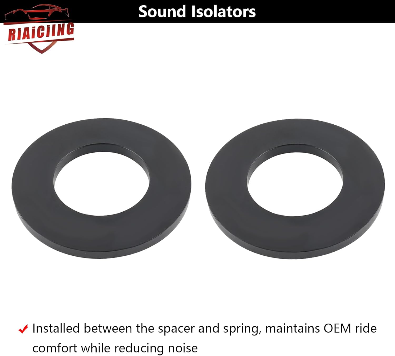 2.5" Front Leveling Kit Compatible with 2005-2024 Ford F250 F350 Super Duty 4WD, 2.5 inch High-Strength Steel Coil Spring Lift Spacers with Shock Mount Extenders & Sound Isolator