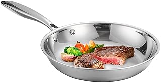 RVS koekenpan - klassieke professionele kookpan | Keuken Kookgerei Omelet Vis Pannenkoeken Bakken | Huishouden Camping Gastronomie | Gebruik elke dag steak-eieren bij alle kookmethoden