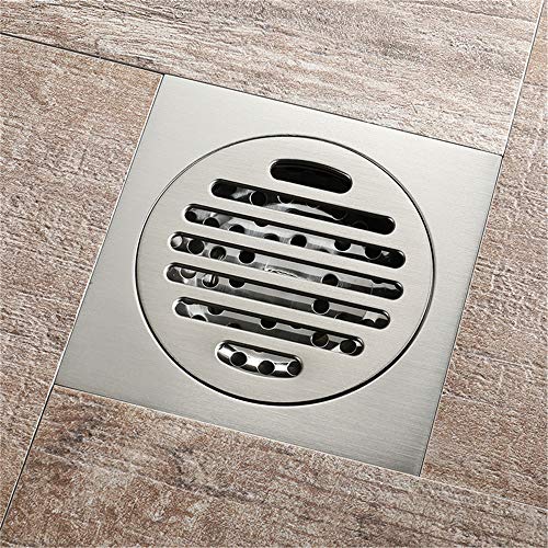 Drenaje del Piso de latón, Drenaje Especial de Piso de 10 x 10 cm para baño Familiar, Cepillado