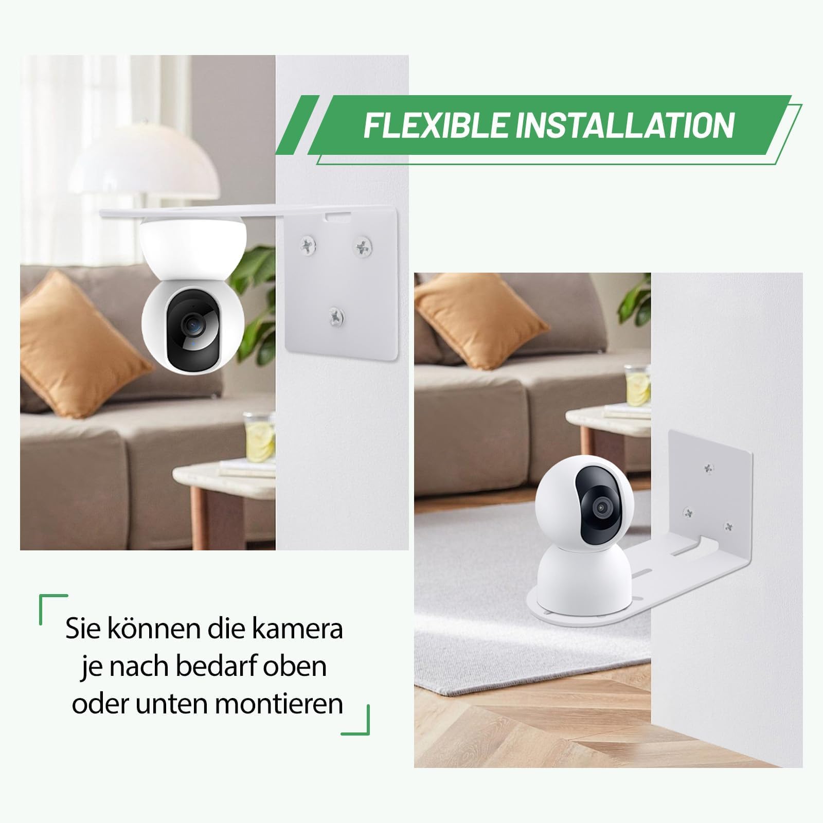 VOSSOT 2 Pezzi supporto telecamera staffa telecamera esterna per Eufy Security Indoor Cam E220 & Eufycam 2c/2,Staffe Angolari,Accessori in Metallo Resistente Include 1 Cacciavite Phillips