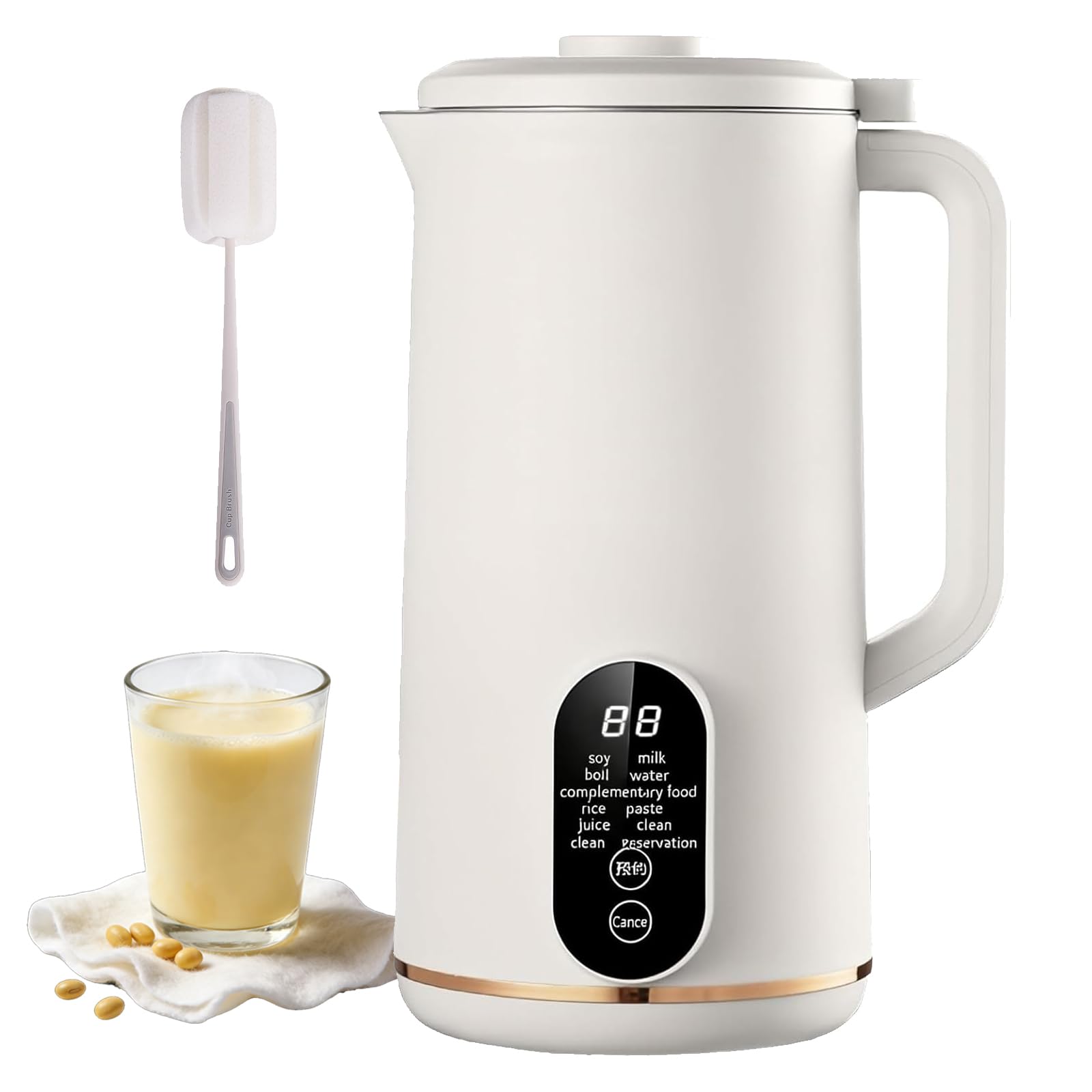 Máquina para hacer leche vegetal automática de 500 W y 650 ml con autolimpieza