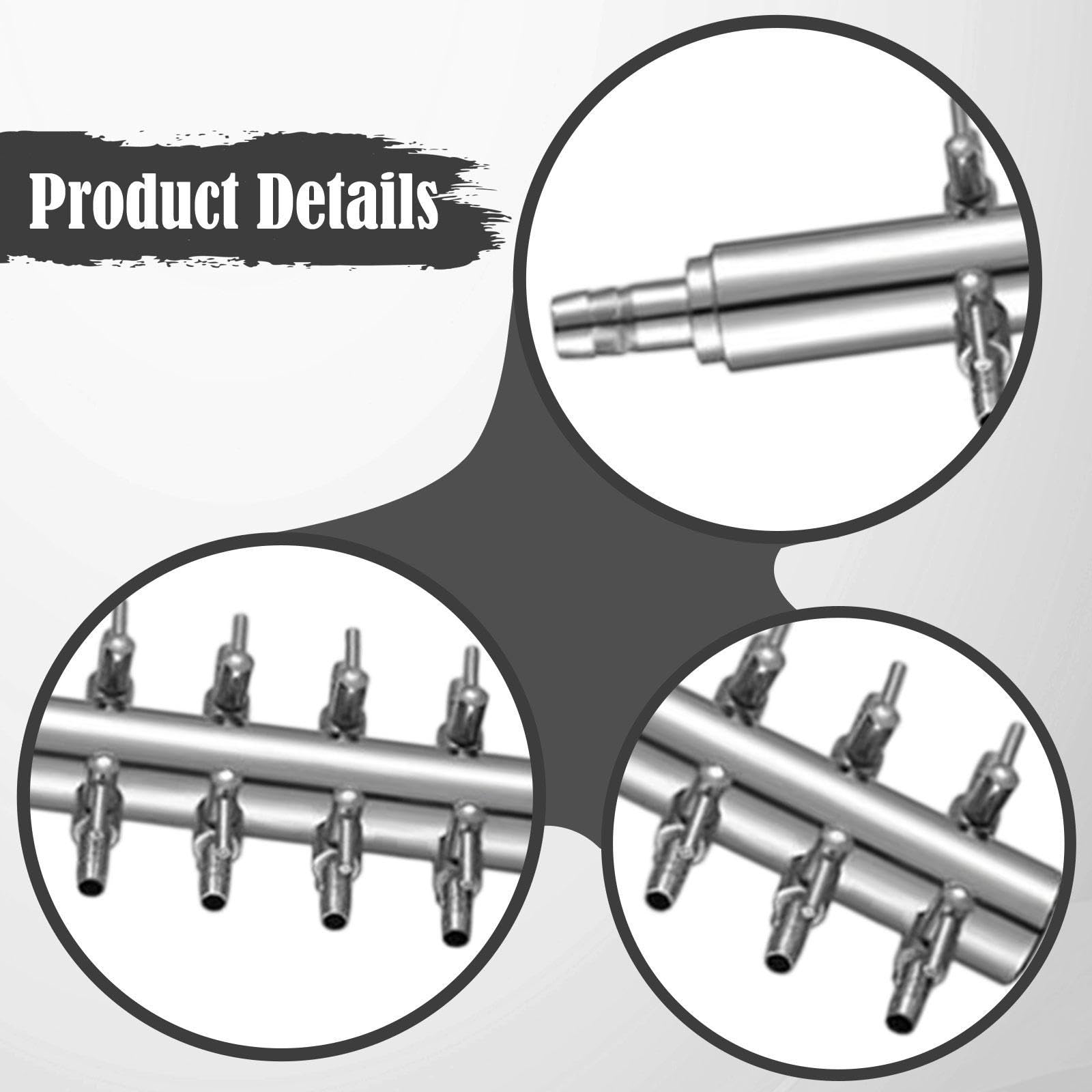 Aquarium Air Splitter Ventil Metall Luftverteiler Verbinder Schlauchanschluss Durchflussregler für Aquarien Fischtanks Aquatische Systeme 8mm/0.31inch, 14-Wege