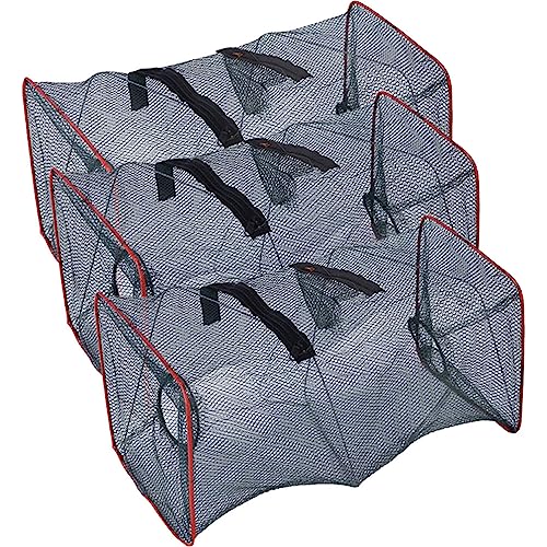 Abaodam 3pcs Fishing Bait Crab Minnow Crawfish Lobster Shrimp Collapsible Cast Net Fishing Nets Portable Folded Fishing Accessories