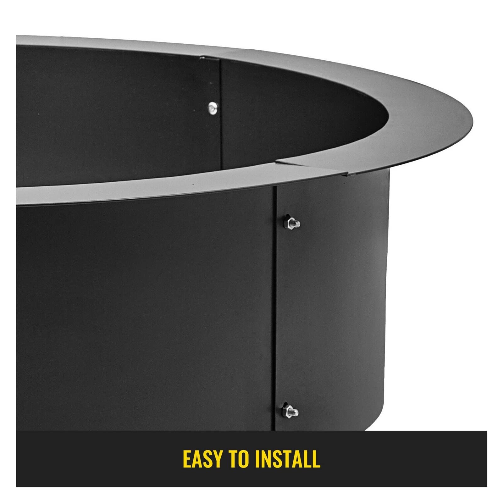 Fire Pit Ring/Liner Facile da montare Installare Q235 Diametro esterno in acciaio 36quot;42quot;45quot;Per barbecue da pesca in campeggio all'aperto Latwy i wygodny w obsłudze (Color : 42 Inch Diam