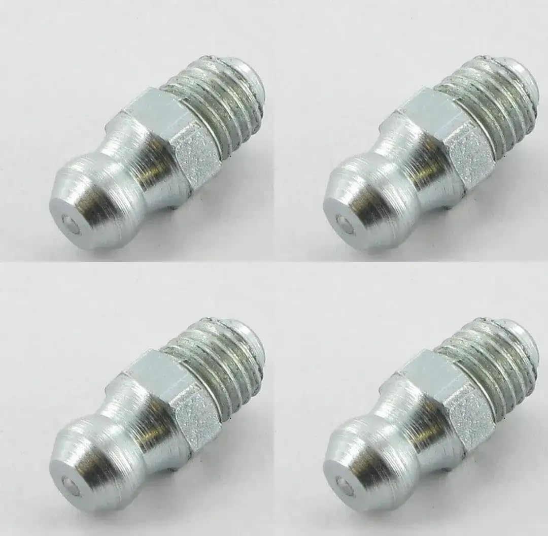 cyclingcolors 4 x grease nipple steel cone grease gun nipple tractor lawn mower car motorcycle scooter, 1/4 UNF 180°